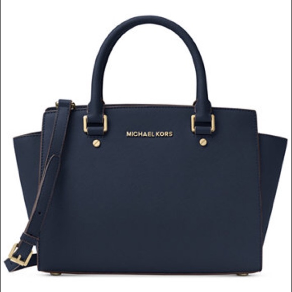 Michael Kors Selma Medium Satchel Tote in Admiral